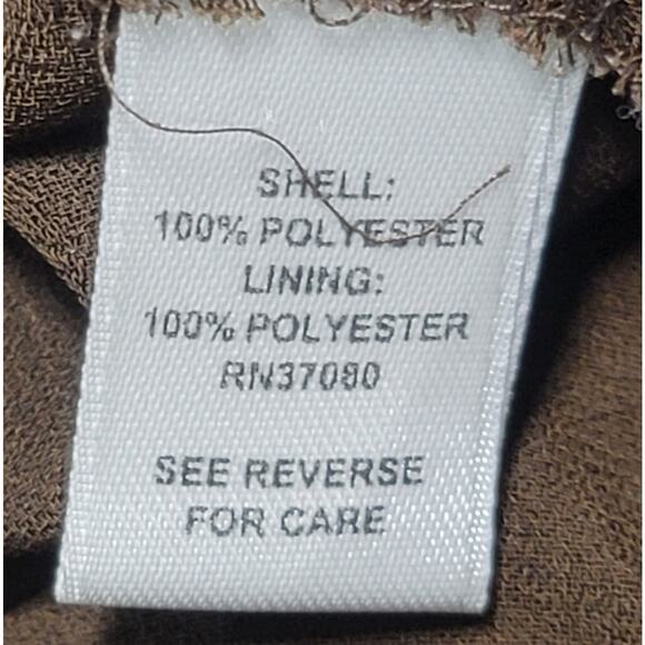 Cato Brown Pink Yellow Floral Sheer Overlay A Line Skirt 14W Lightweight Soft - Picture 4 of 5